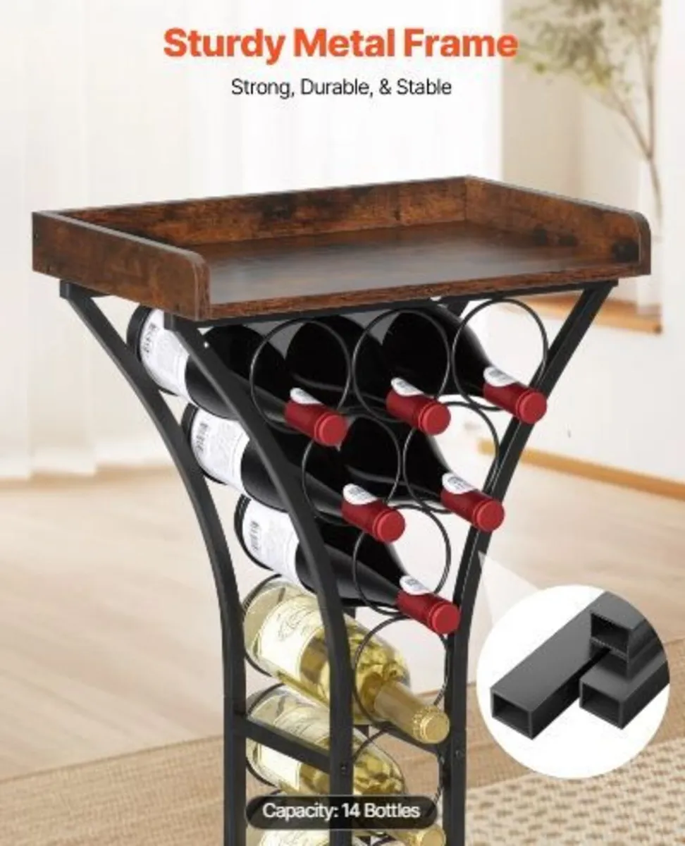 15 Bottle Wine Rack,Iron Freestanding Floor - Image 2
