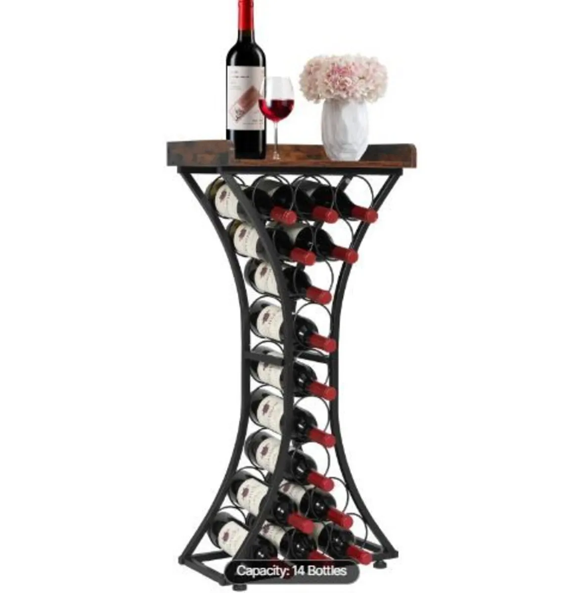 15 Bottle Wine Rack,Iron Freestanding Floor - Image 4