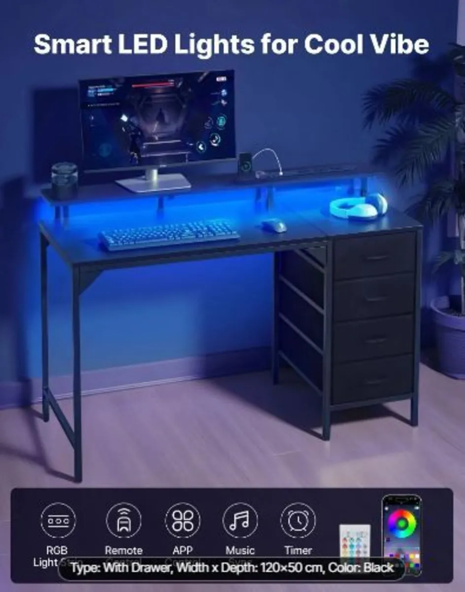 120 cm Computer Desk with Smart - Image 2