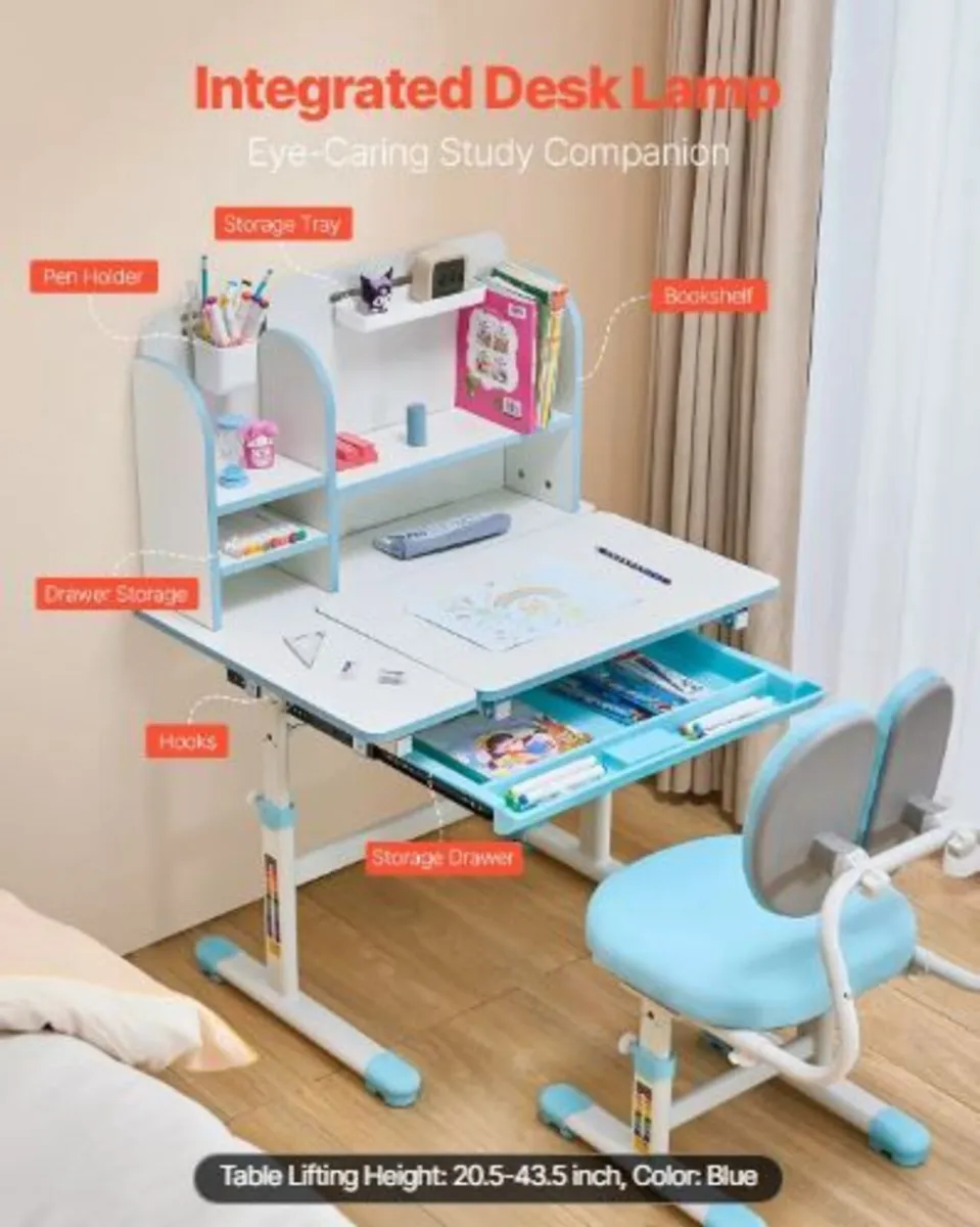 Kids Study Chair and Desk Set - Image 2