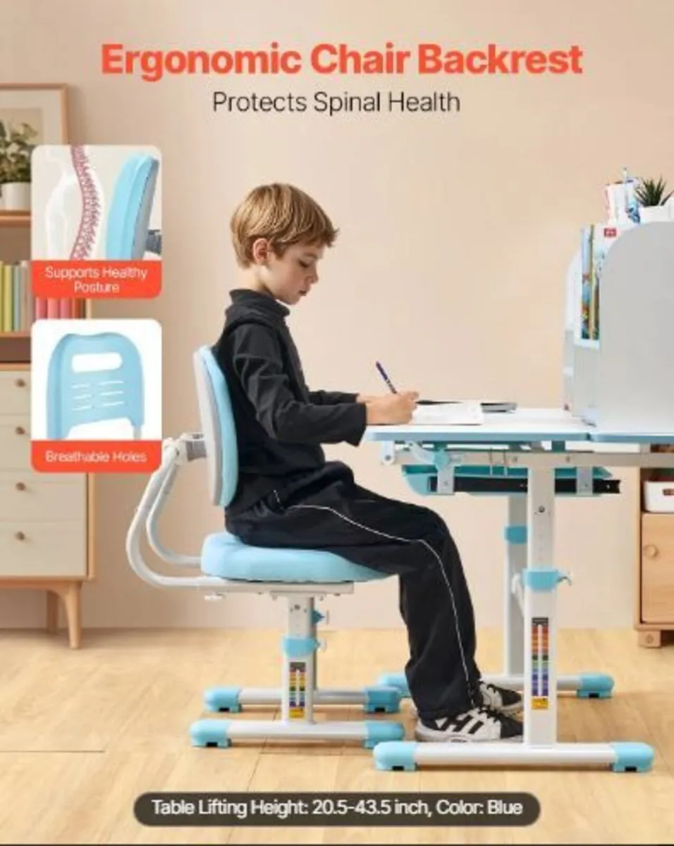 Kids Study Chair and Desk Set - Image 3