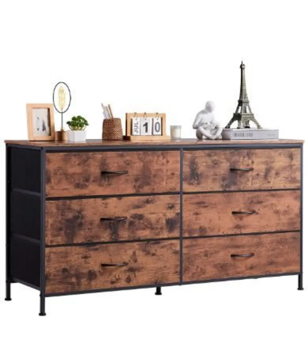 6 Drawer Dresser, Tall Chest Organizer - Image 1