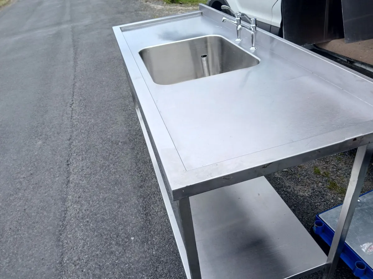 Staneless steel cabbinet double sink unit complete - Image 1