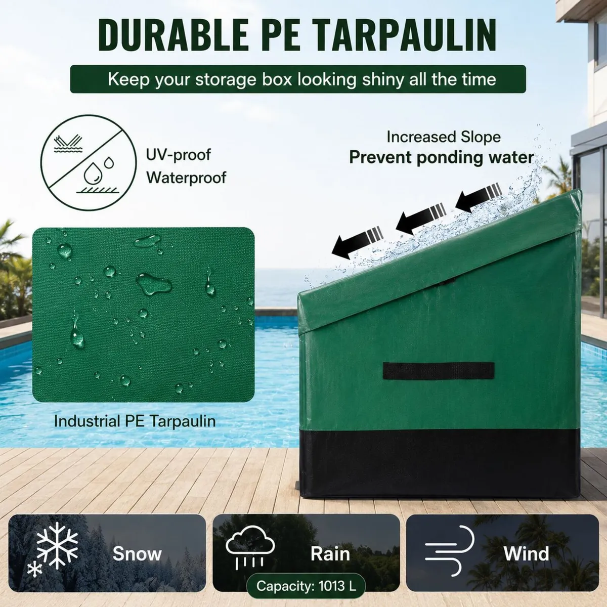XXL Outdoor Storage Box Waterproof Garden Storage - Image 3