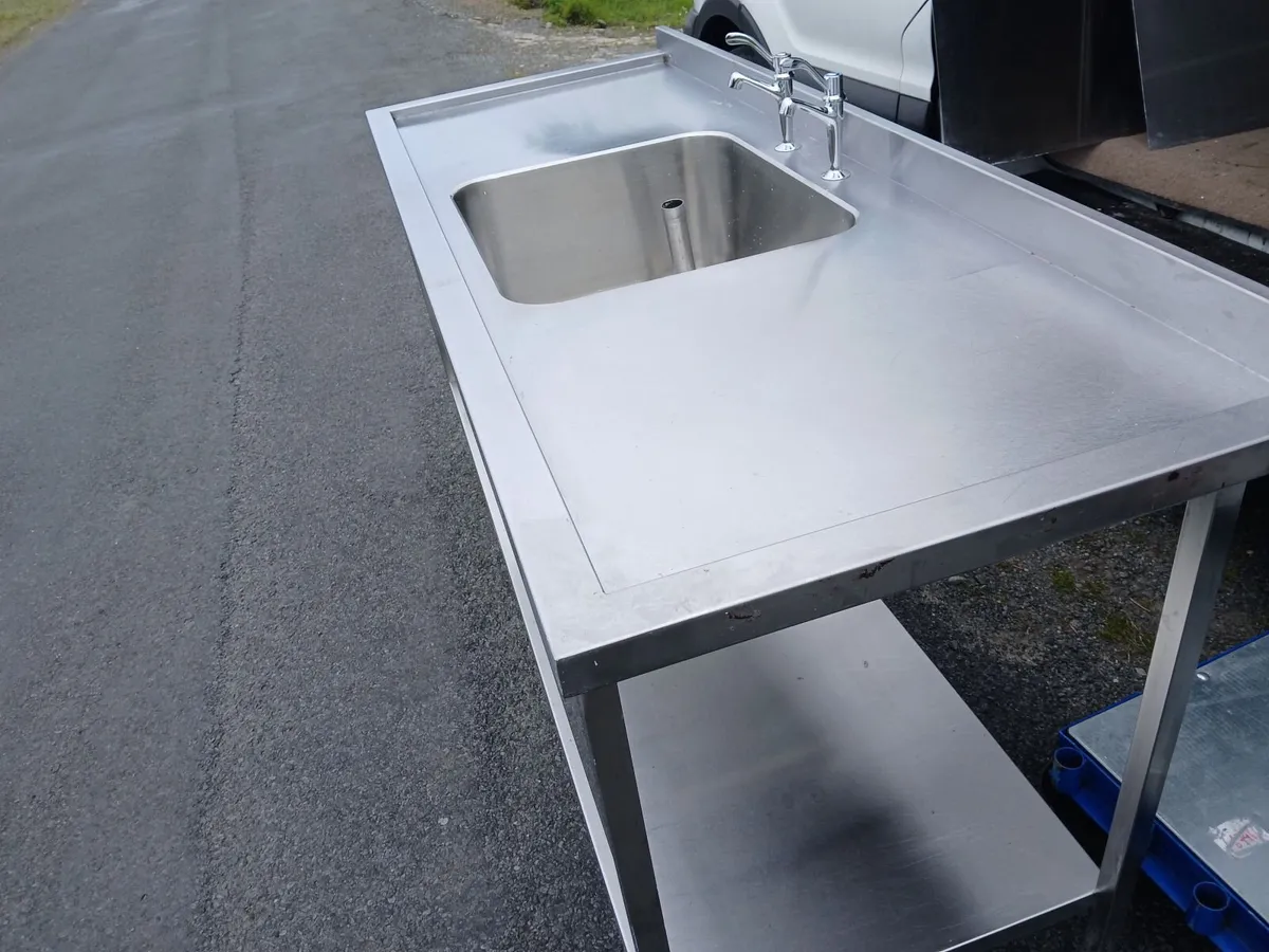 Staneless steel cabbinet double sink unit complete - Image 3