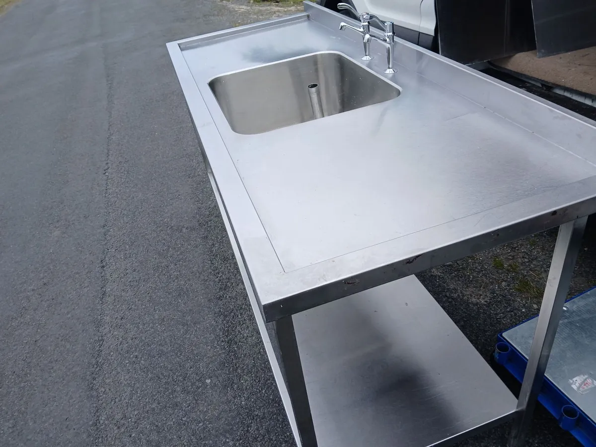 Staneless steel cabbinet double sink unit complete - Image 2