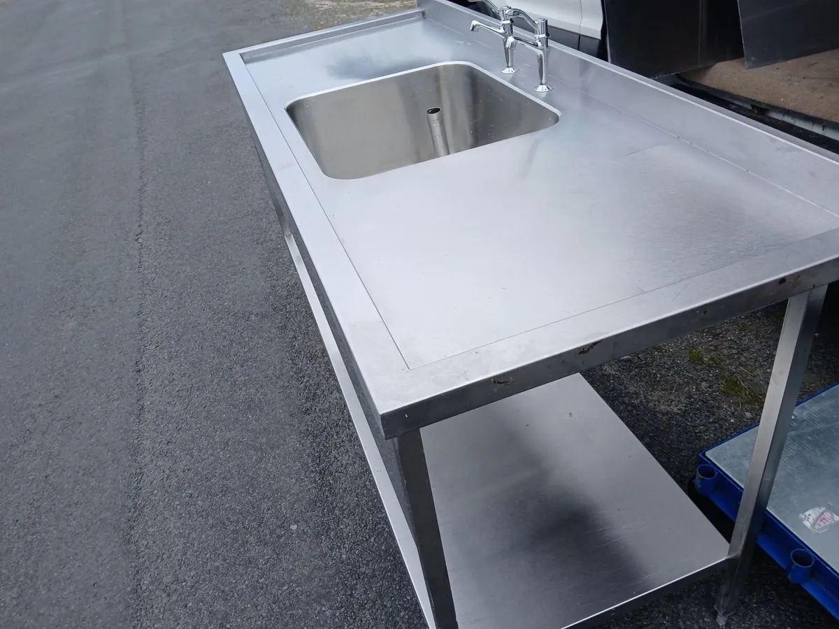 Staneless steel cabbinet double sink unit complete - Image 4