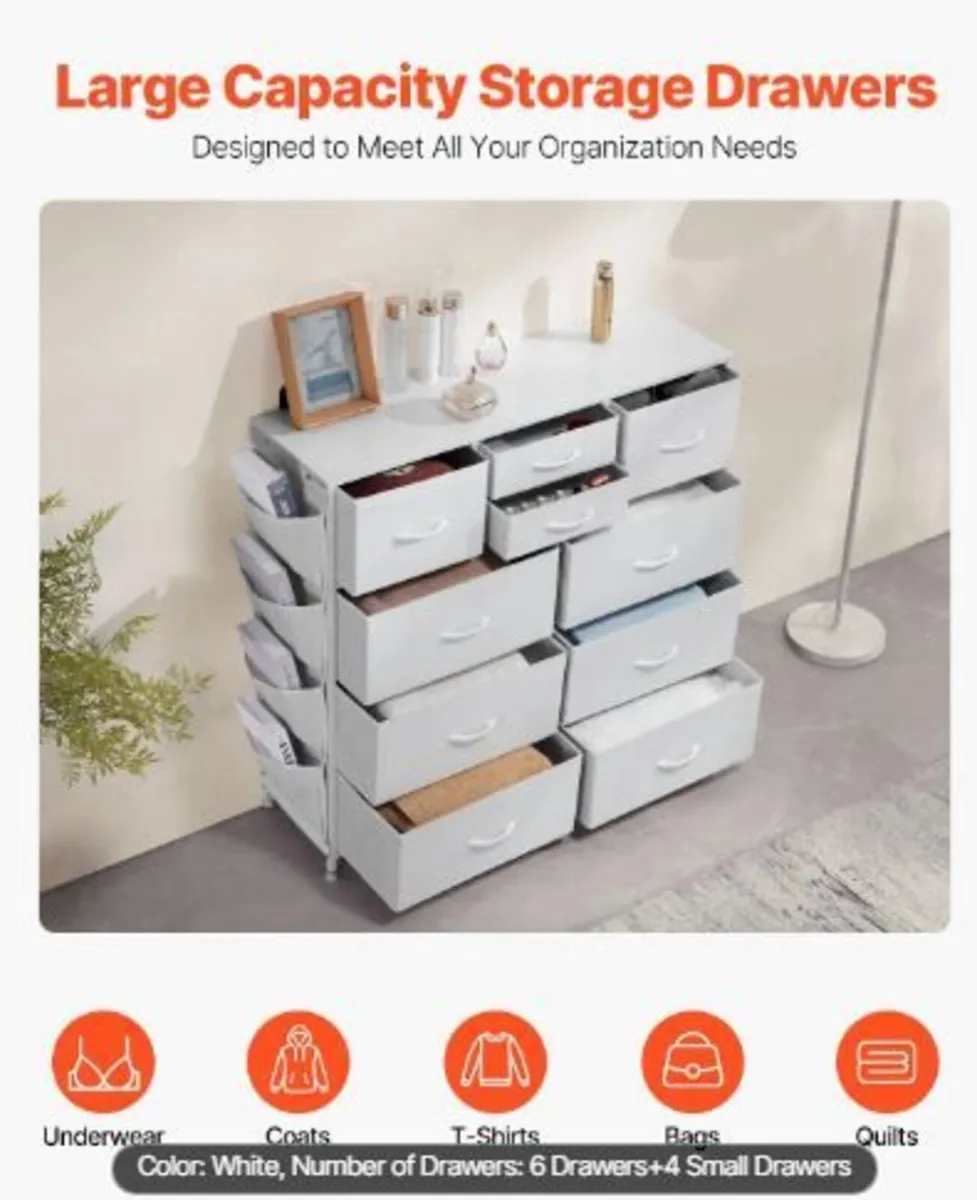 10 Drawer Dresser, Fabric Drawer - Image 4