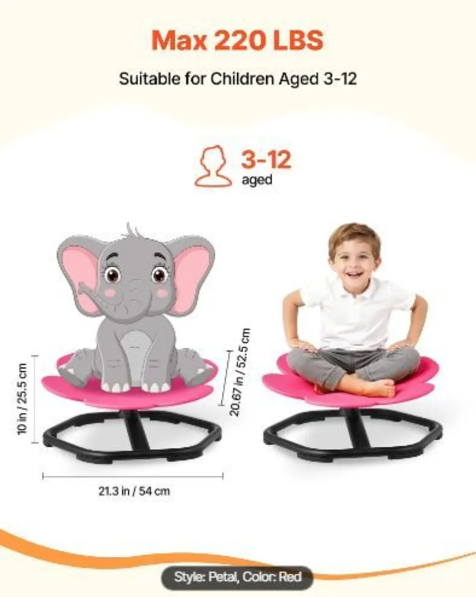 Kids Swivel Chair, 220 lbs Capacity - Image 4