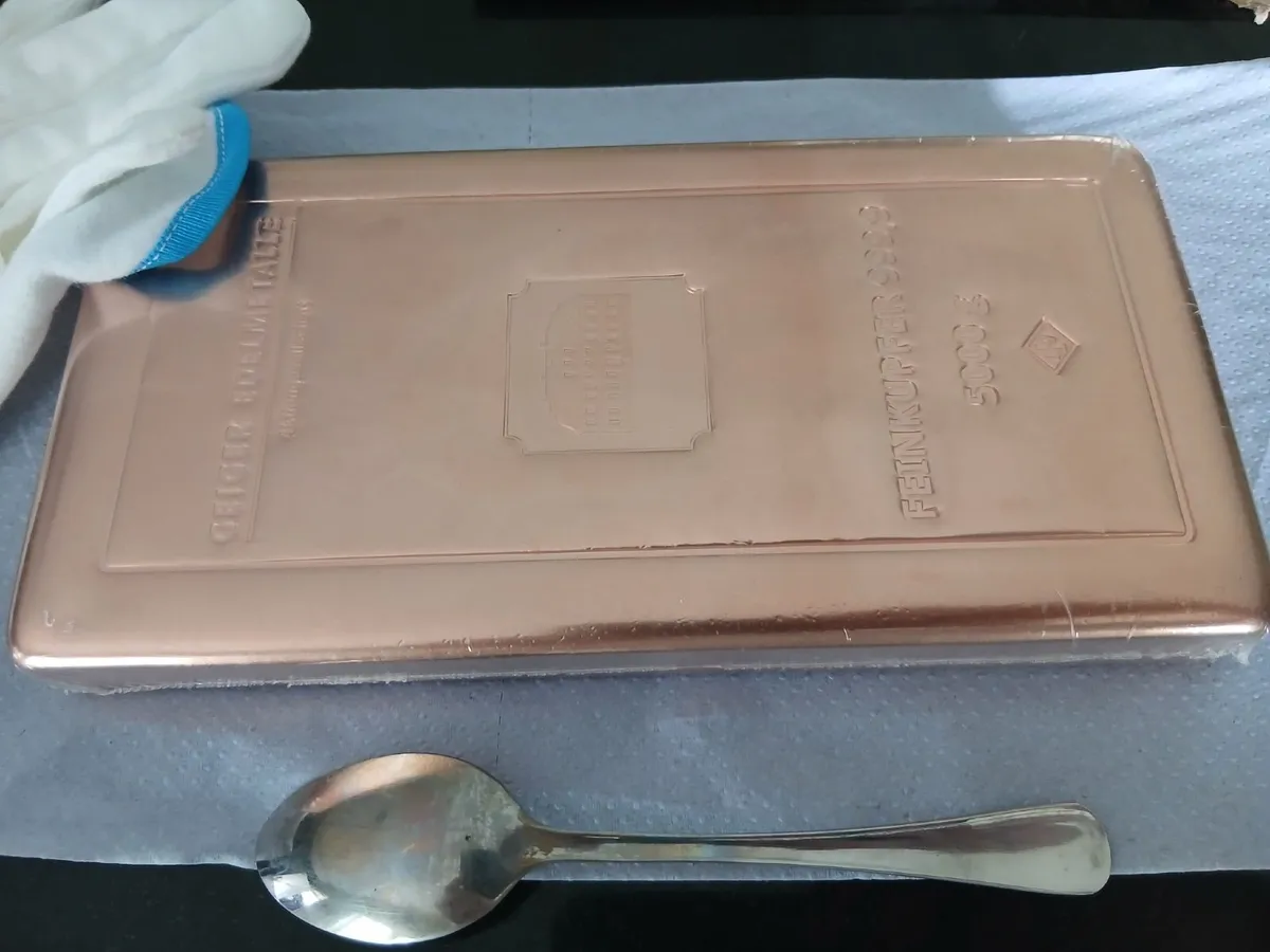 Geiger Edelmetalle 5kg 999.9 Fine Copper Bar - Image 1