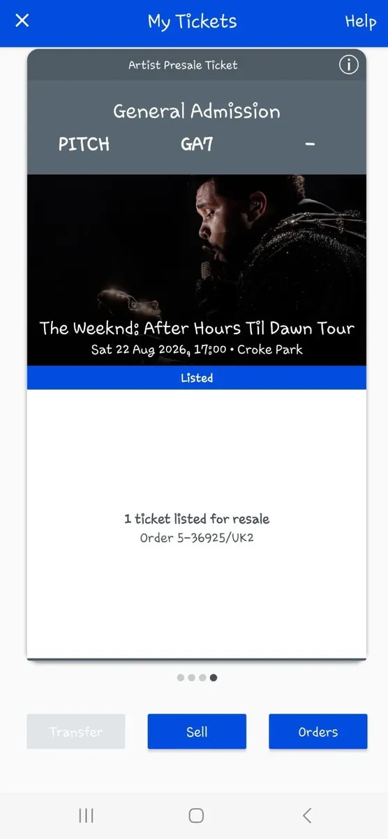 The Weeknd  concert ticket, Sat 22/8 standing - Image 2