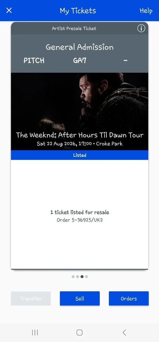The Weeknd  concert ticket, Sat 22/8 standing - Image 3