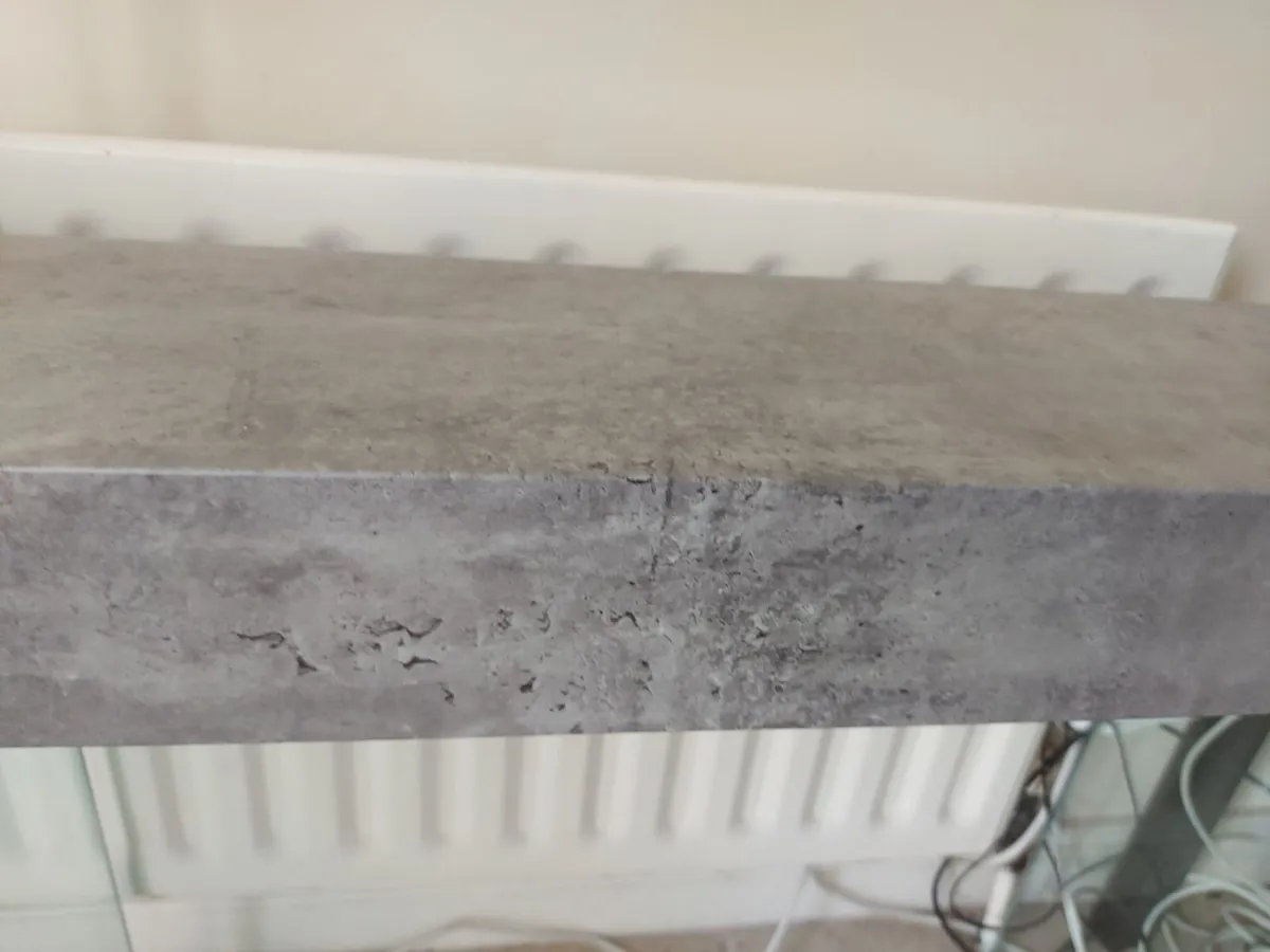 Glass Hall Console Table with Stone Slab Shelf NEW - Image 4