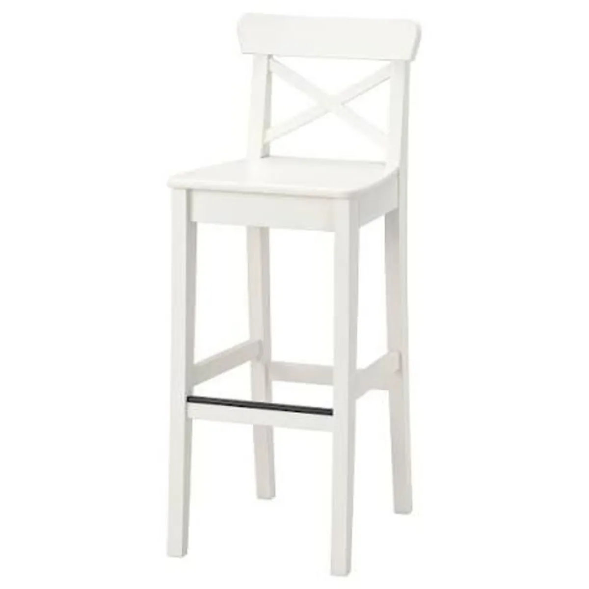 Wooden High Stool White - Image 1