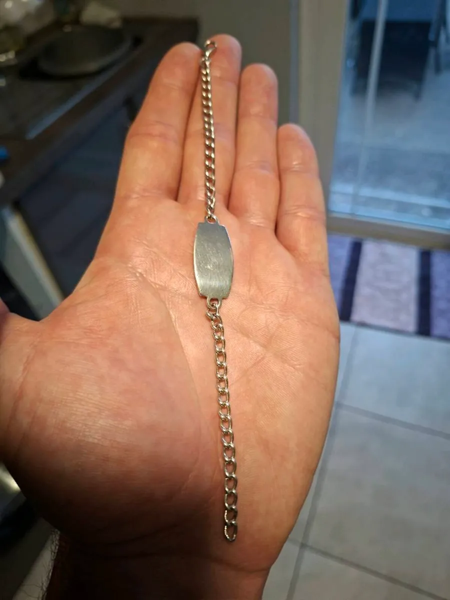 Vintage stamped Silver Identity Bracelet - Image 4