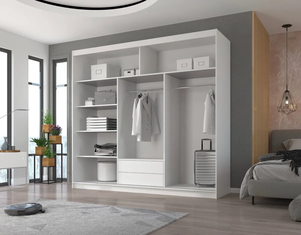 Sliding Doors Wardrobe ERWIN 235cm White *FREE DEL - Image 4