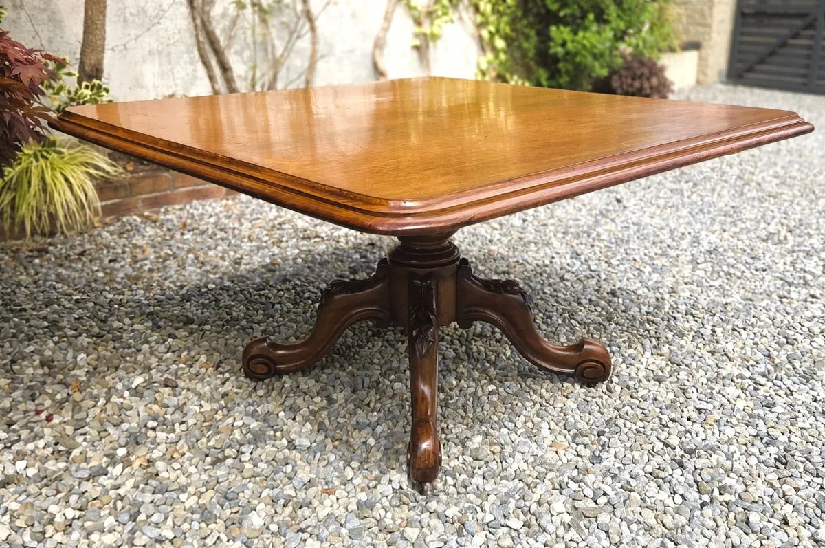 Large Victorian Square Table- Circa 1870 - Image 2
