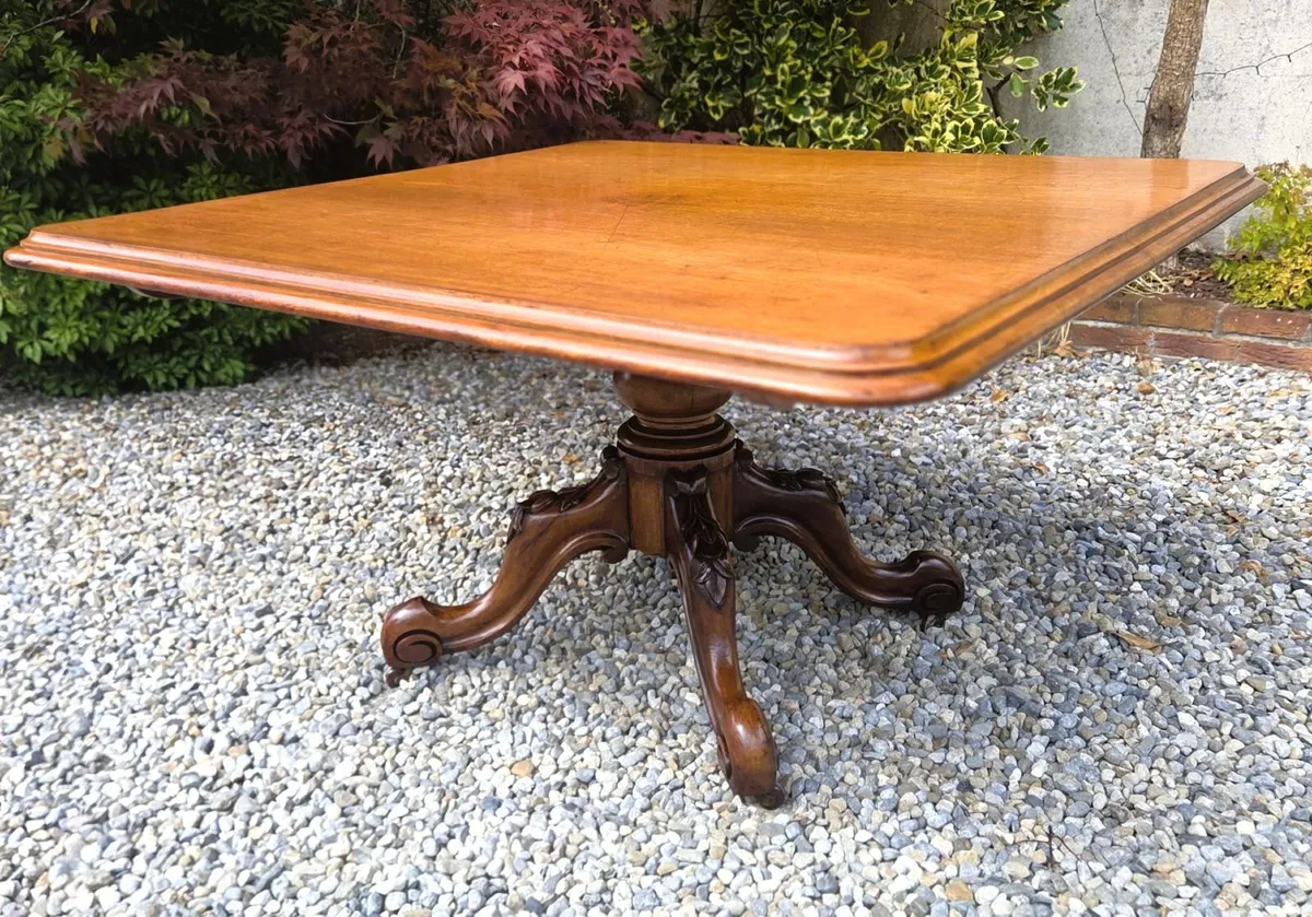 Large Victorian Square Table- Circa 1870 - Image 3