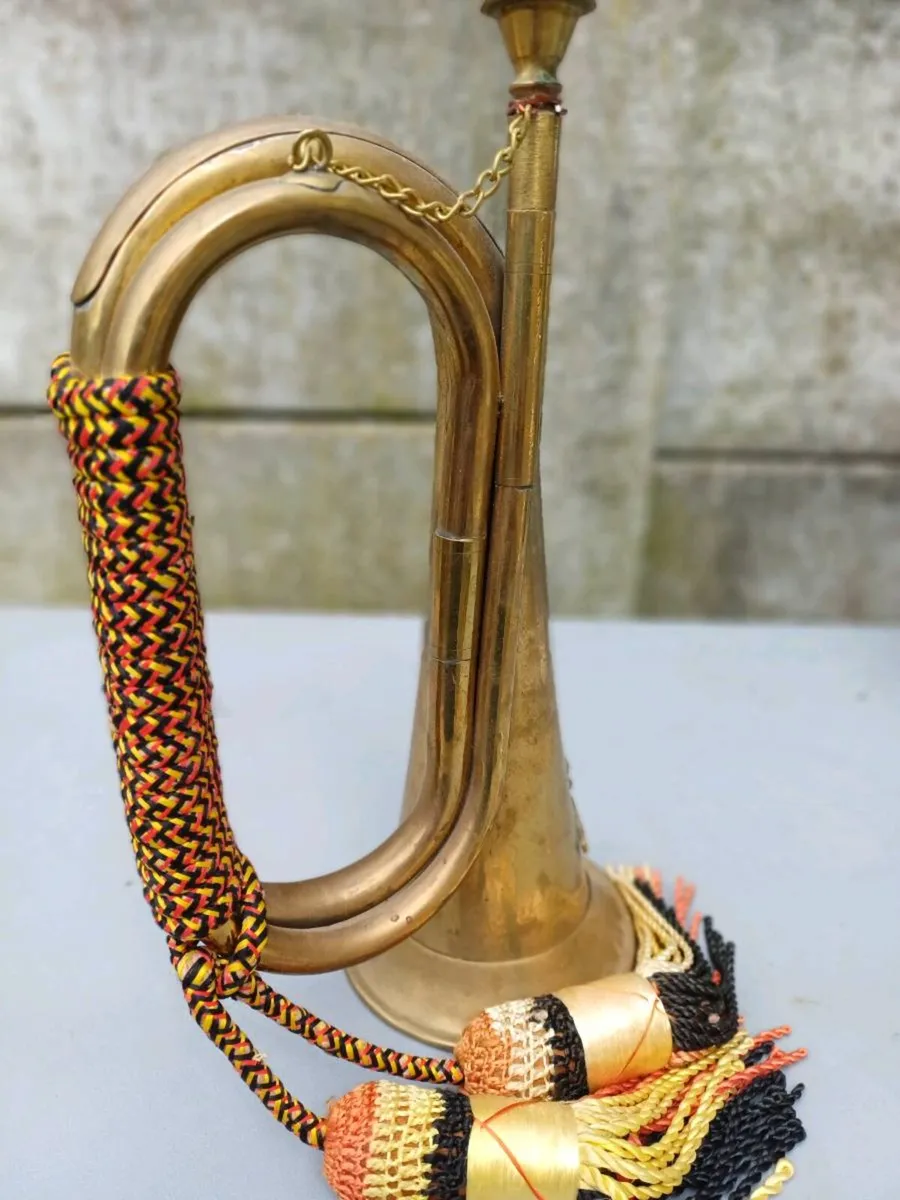 Vintage Brass Military Bugle - Image 3