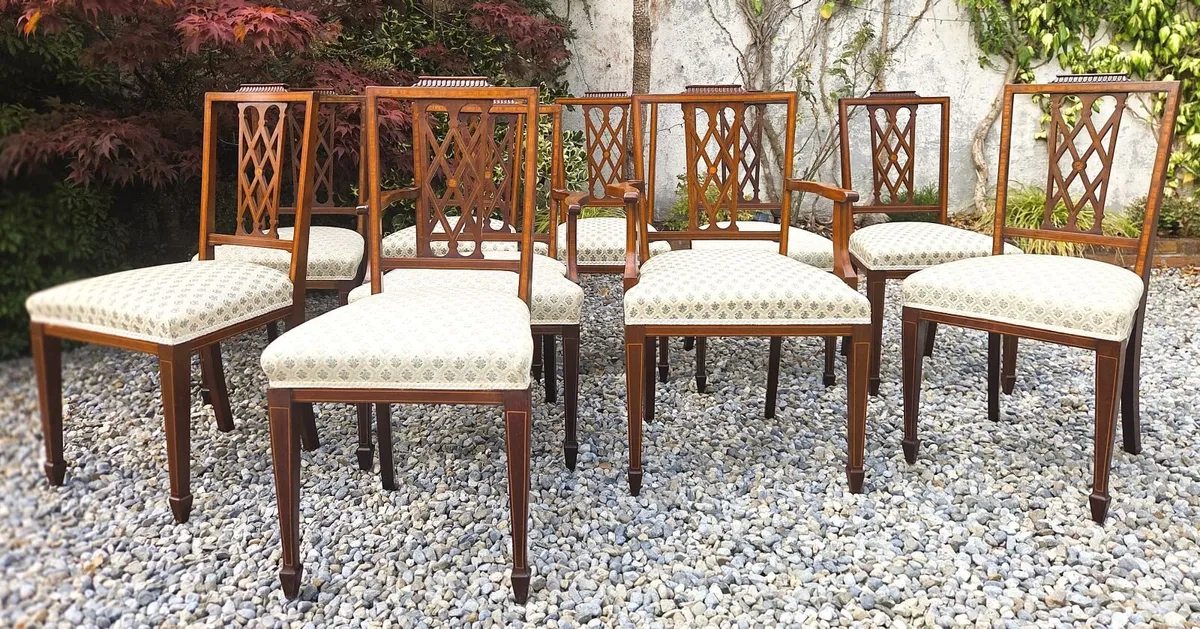 10  x Edwardian Inlaid Chairs- Circa 1905 - Image 1