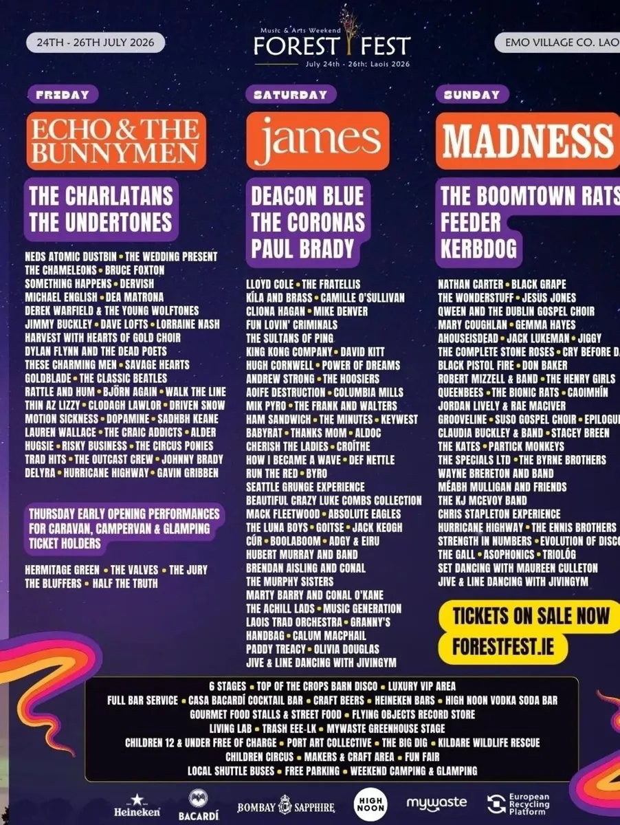 2 x Forest Fest VIP upgraded weekend tickets.