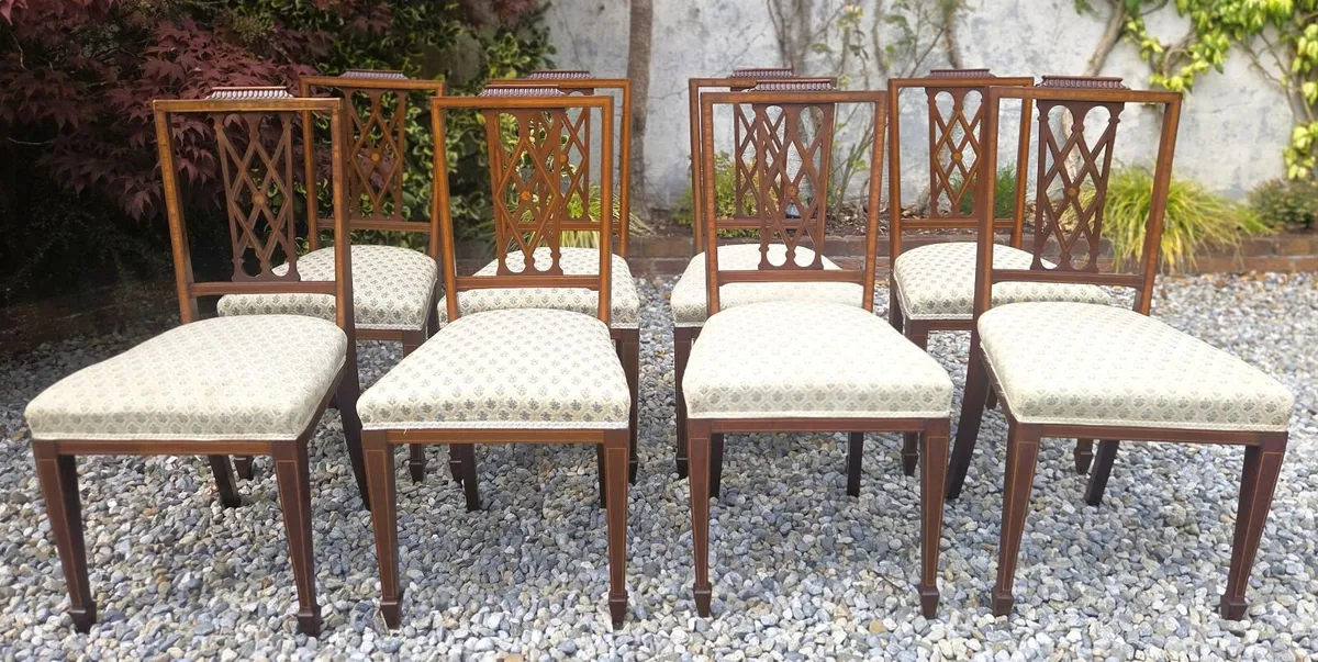 10  x Edwardian Inlaid Chairs- Circa 1905 - Image 4