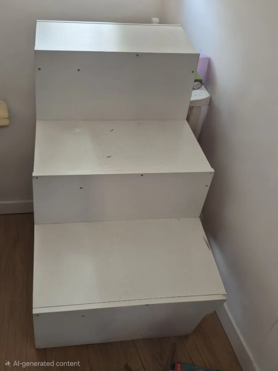 White Kids Storage Unit with Sliding Toy Bins - Image 2