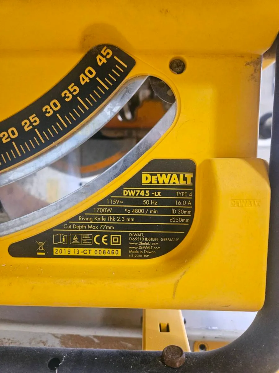 DeWalt DW745 Table Saw + DE7400 Rolling Stand - Image 3