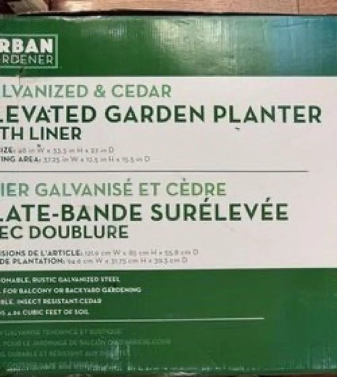 New Urban Gardener Elevated Garden Planter - Image 3