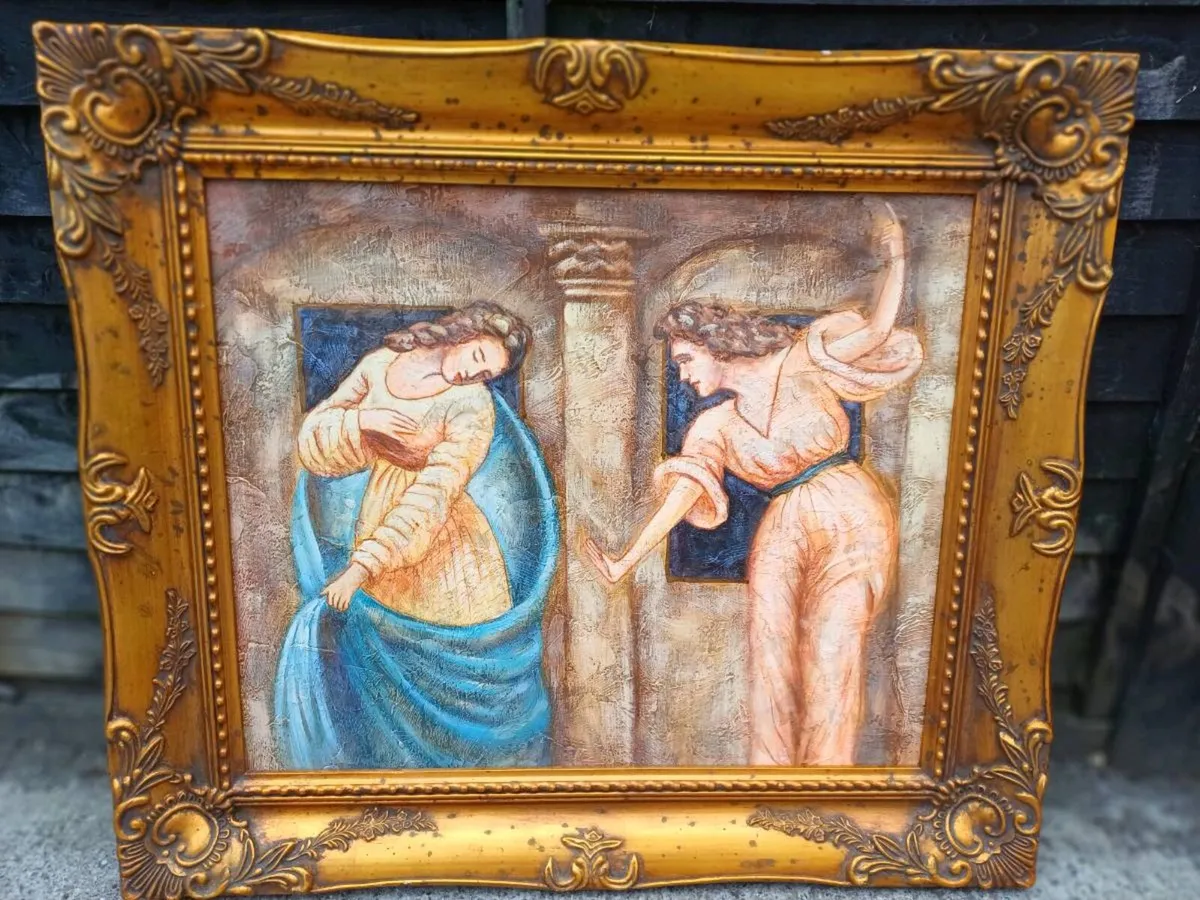 Vintage Large Framed Ornate Art Print - Image 2