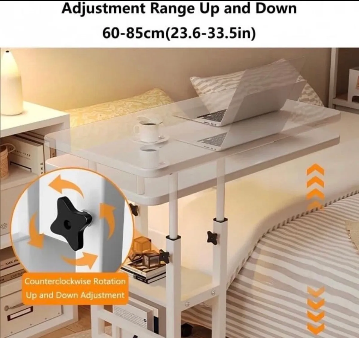 Height Adjustable Overbed Table Desk NEW - Image 4