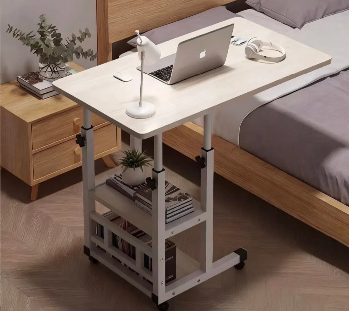 Height Adjustable Over Bed Table Desk NEW - Image 1