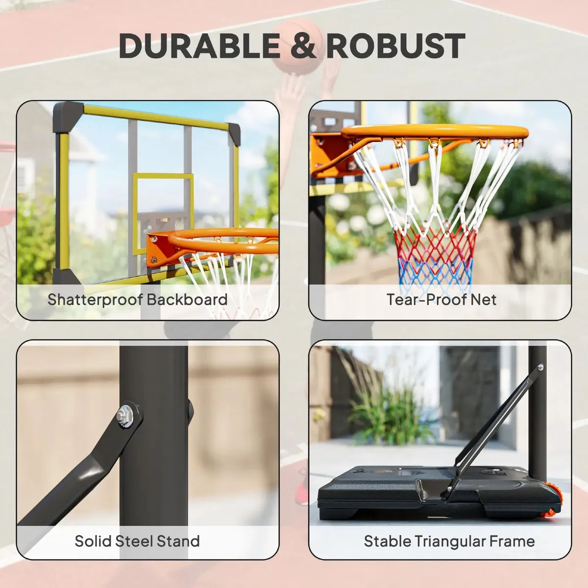 Height Adjustable Basketball Hoop and Stand with F - Image 4