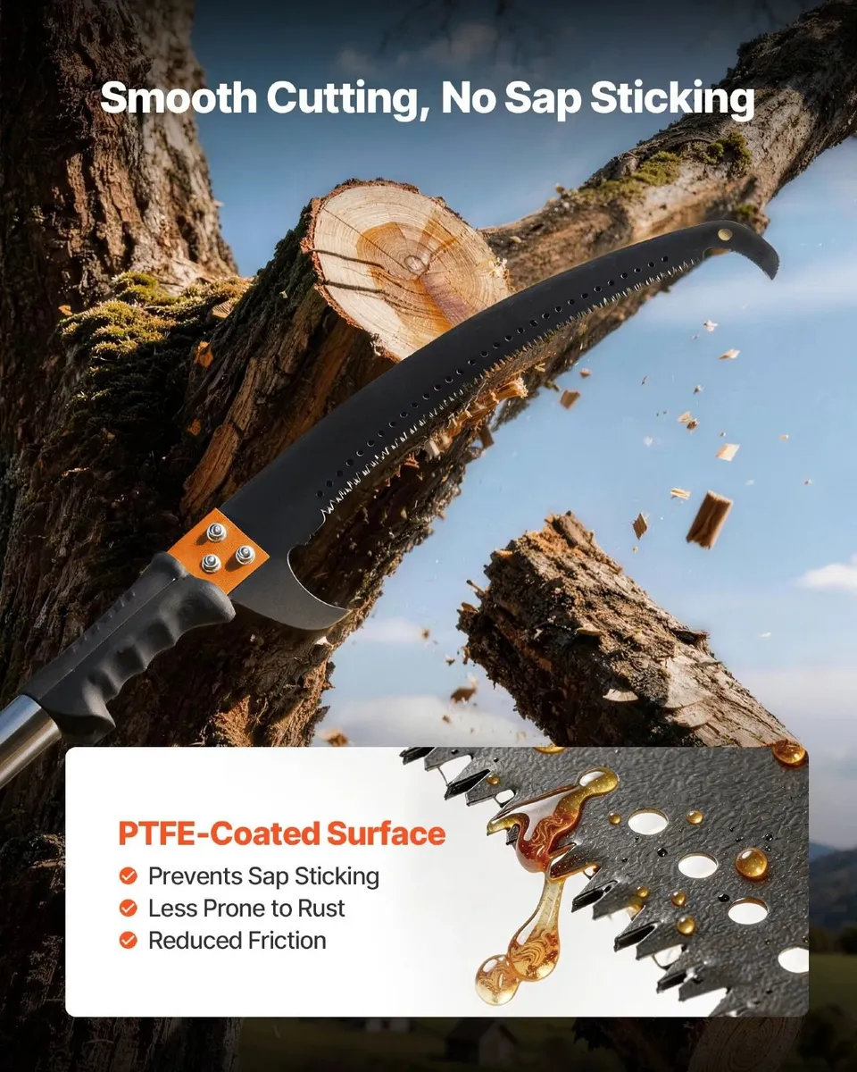 Manual Pole Saw, 2.2-8.2 m Extendable Tree Pruner, - Image 3