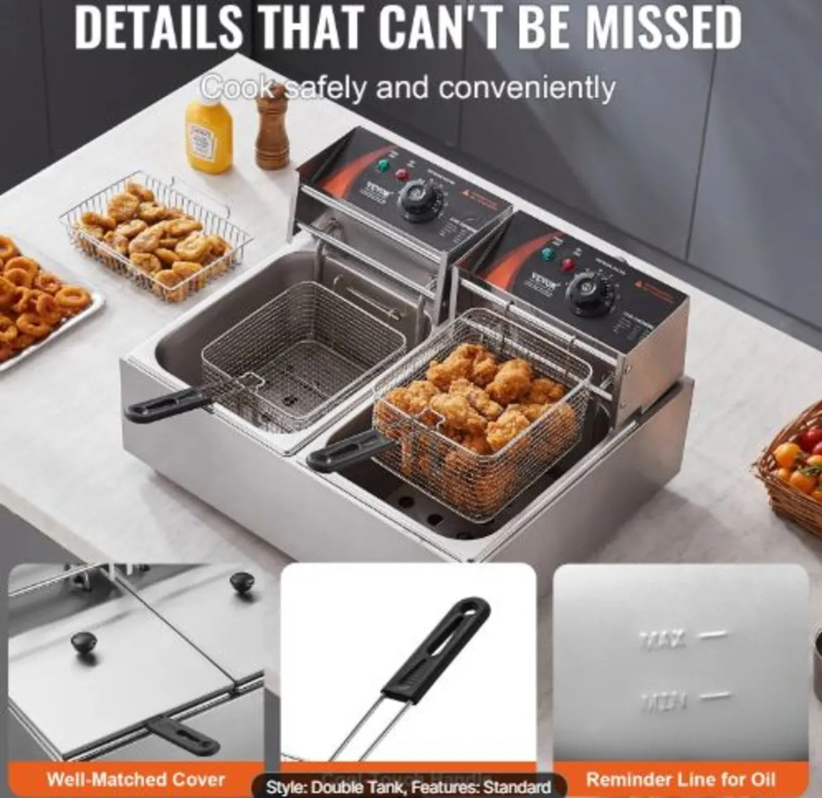 ommercial Electric Deep Fryer, 24L Large Capacity - Image 2