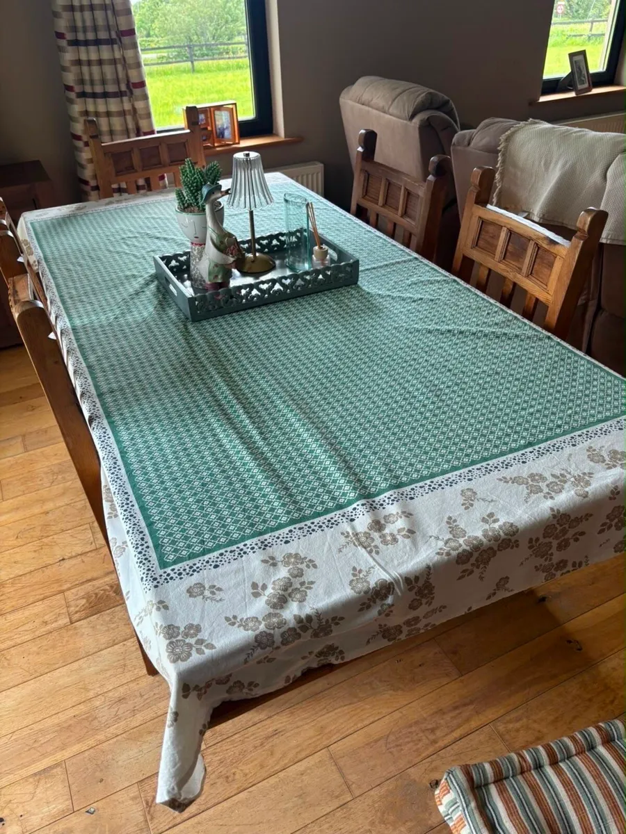 Pine table and chairs 2x1m - Image 1