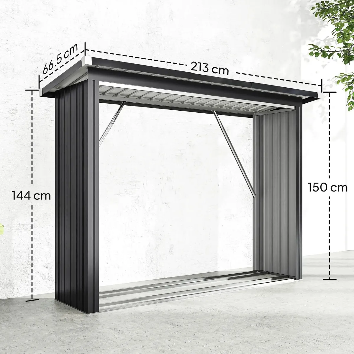 Shelter Firewood Rack with Elevated Floor and Slop - Image 4