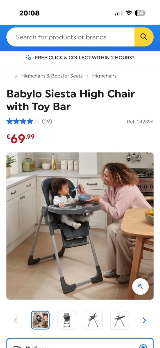 Babylo siesta high chair with toy - Image 1