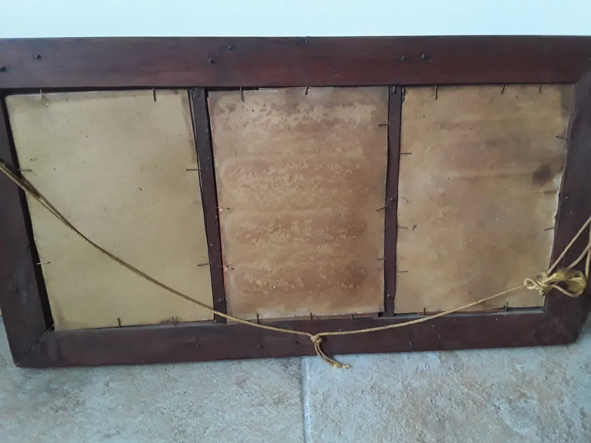 Very old antique mirror picture on either side - Image 2