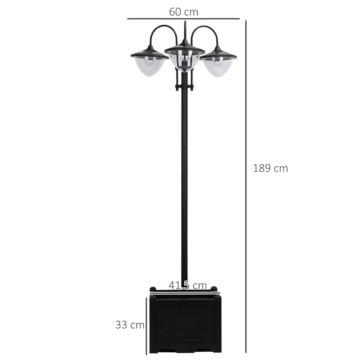 Solar Lamp Post Street Light with Planter Automati - Image 2