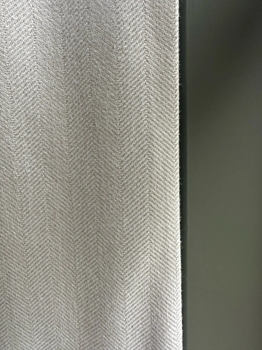 Full length Cream Herringbone Curtains Brand New - Image 2
