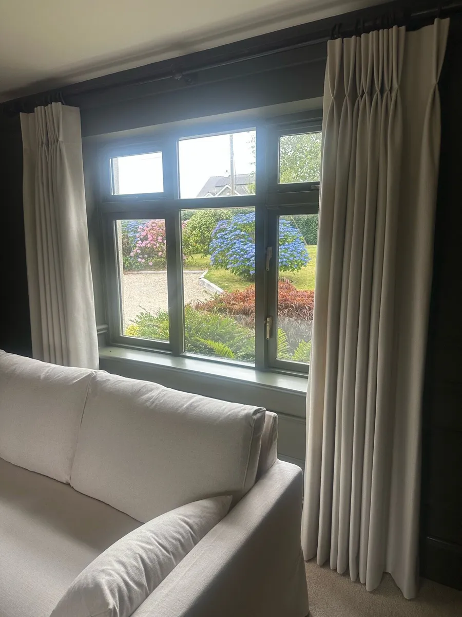Full length Cream Herringbone Curtains Brand New - Image 3
