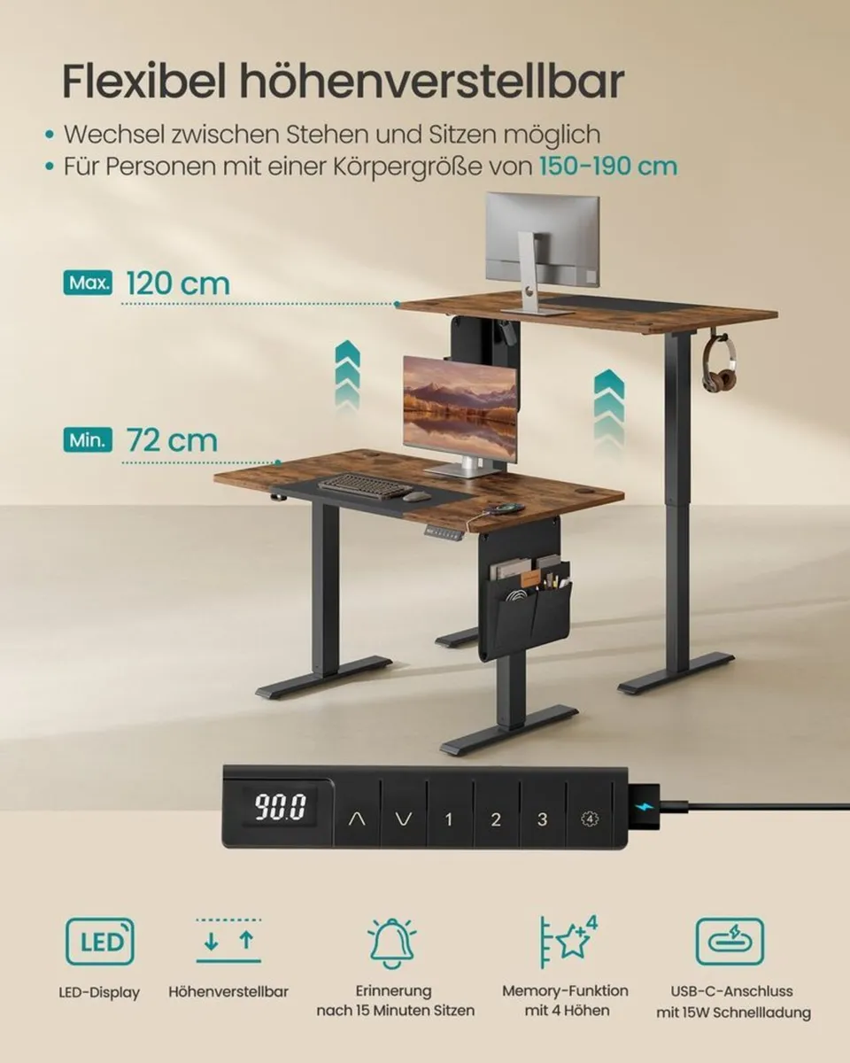 Electric Desk Standing Desk Height Adjustable 120c - Image 3