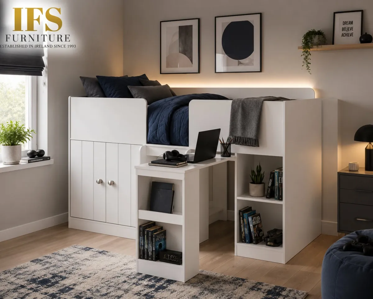 Low Sleeper Bed with desk ONLY €499 mattress Inc - Image 1