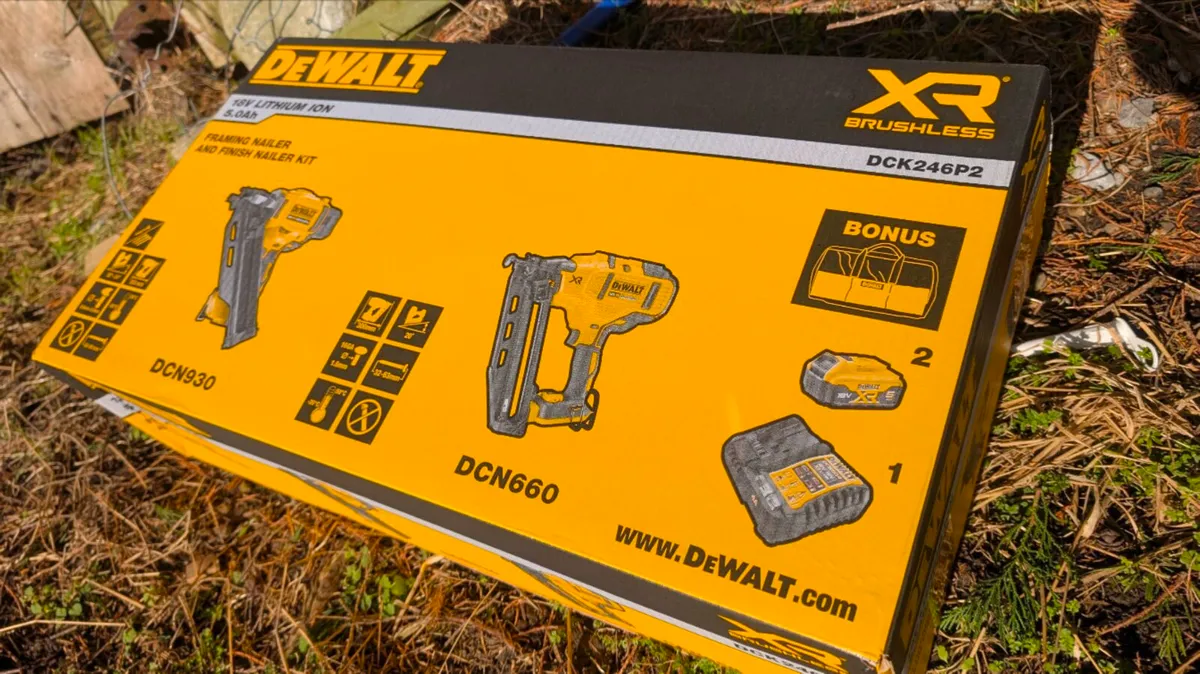 DeWalt Brushless 18v Nail Gun Twin Kit - New - Image 2