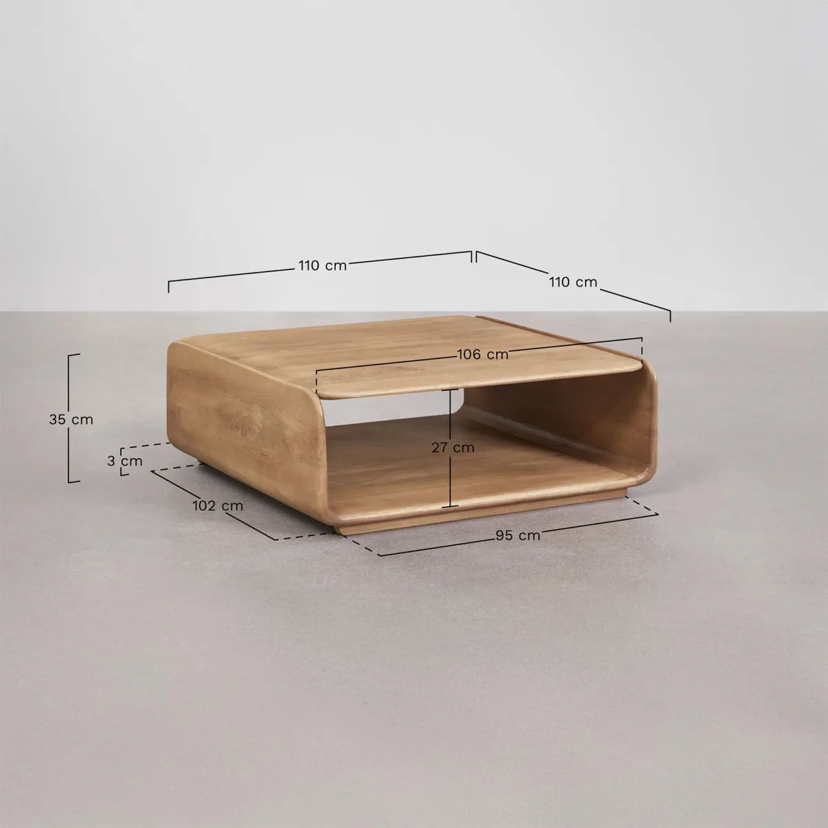 Sklum Large solid wood coffee table - Image 4