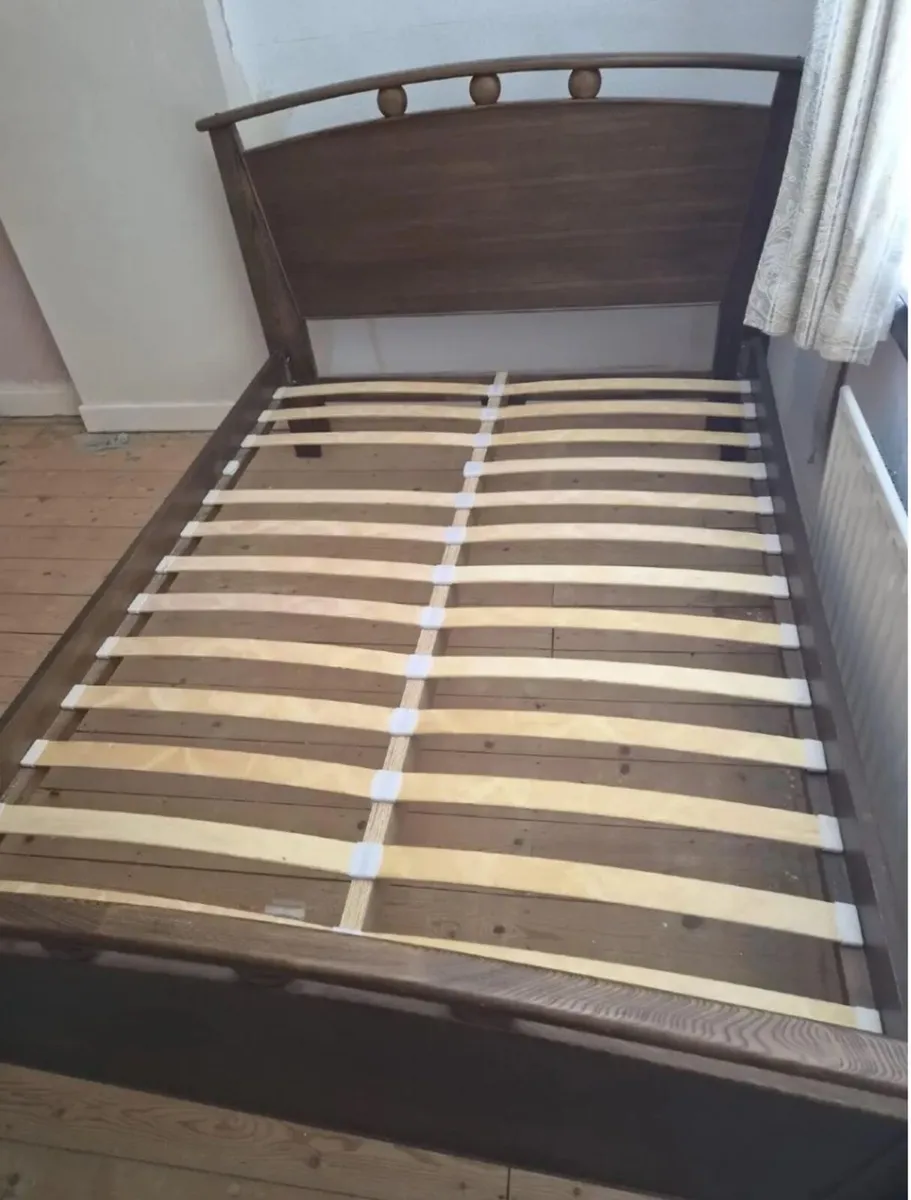 As New - Gorgeous 4Ft 6” Double Wooden Bed Frame - Image 1