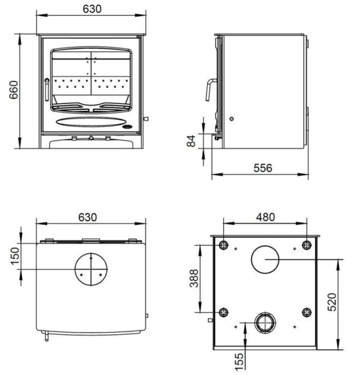 NEW 21kW Stove, Eco Back Boiler Multifuel Stove - Image 2