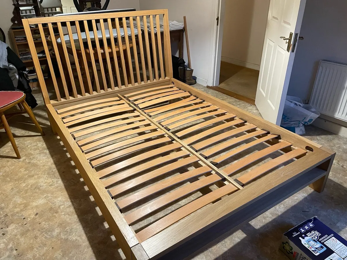 Solid oak double bed - Image 1