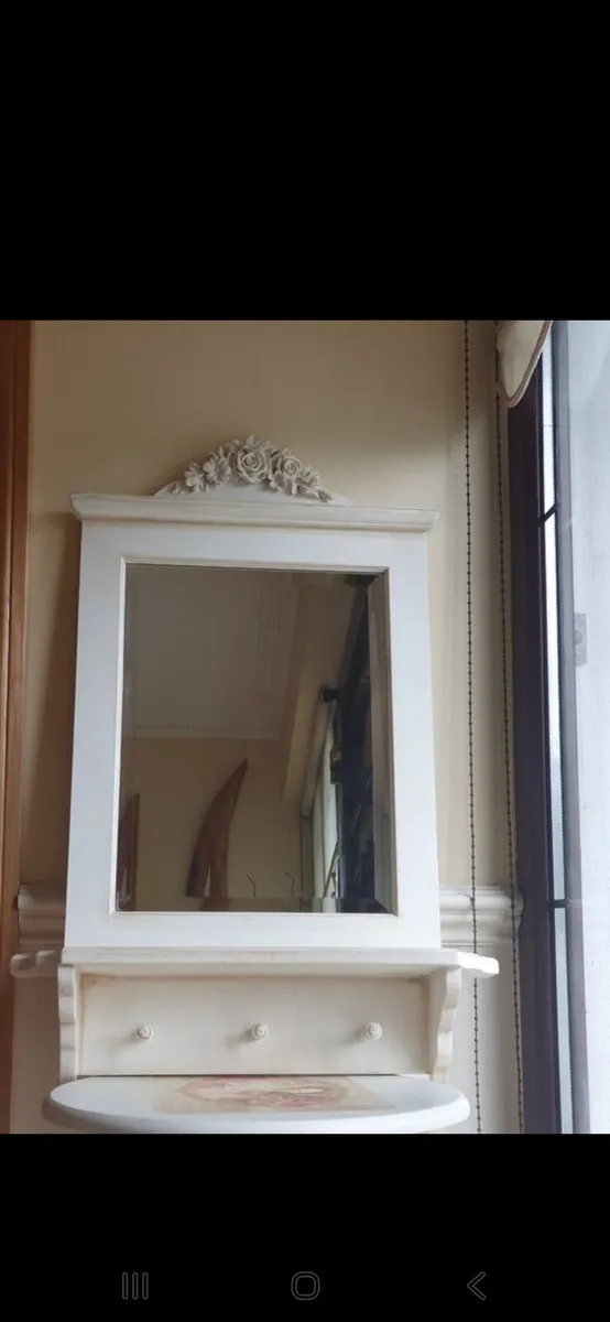 French country vintage style Mirror with shelf - Image 1